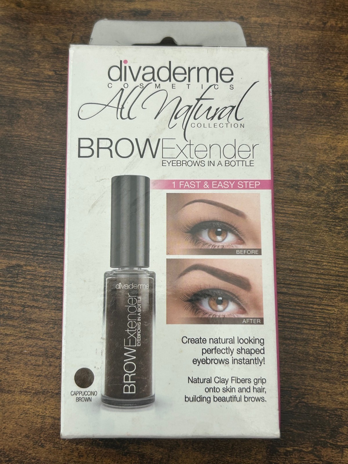 Divaderme Cosmetics BrowExtender Eyebrows in a Bottle Cappuccino Brown Rare HTF
