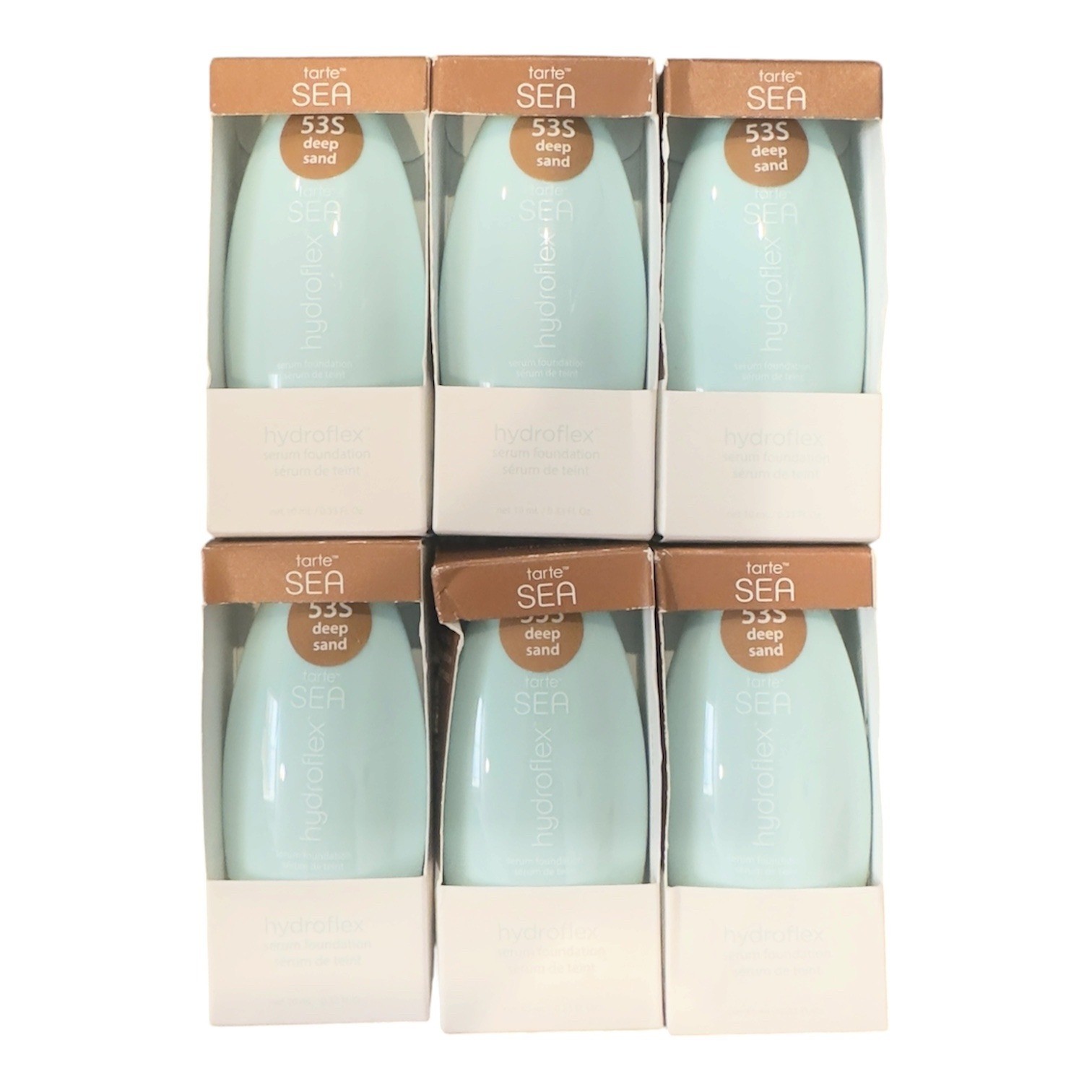 Lot of 6 MINI Tarte SEA Hydroflex Serum Foundation 53S Deep Sand 0.33oz New