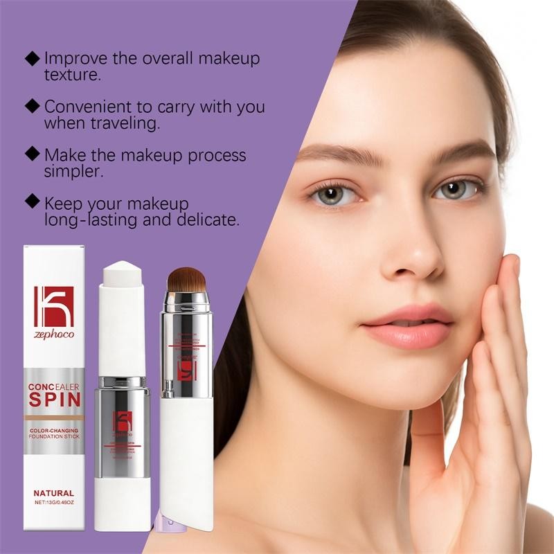 Zephoco Color Changing Foundation Stick 2 in 1 Long Lasting “Natural” Matte