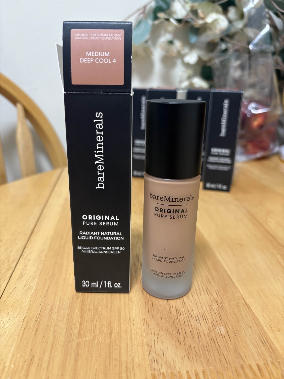 bareMinerals Pure Serum Natural Liquid Foundation Mineral SPF 20 BNIB~ Authentic