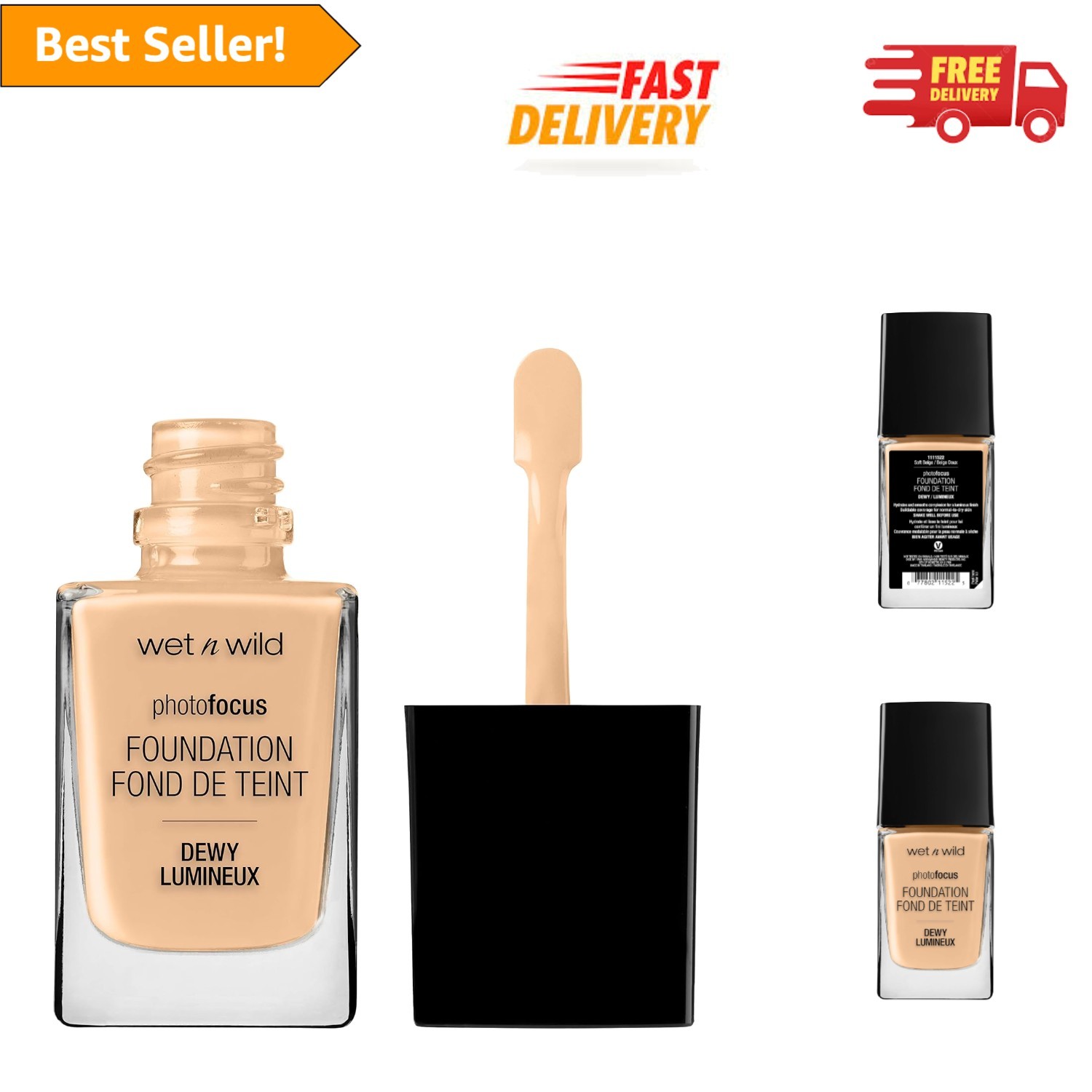 Cruelty-Free Dewy Liquid Foundation, Soft Beige – Achieve Radiant Skin Today!