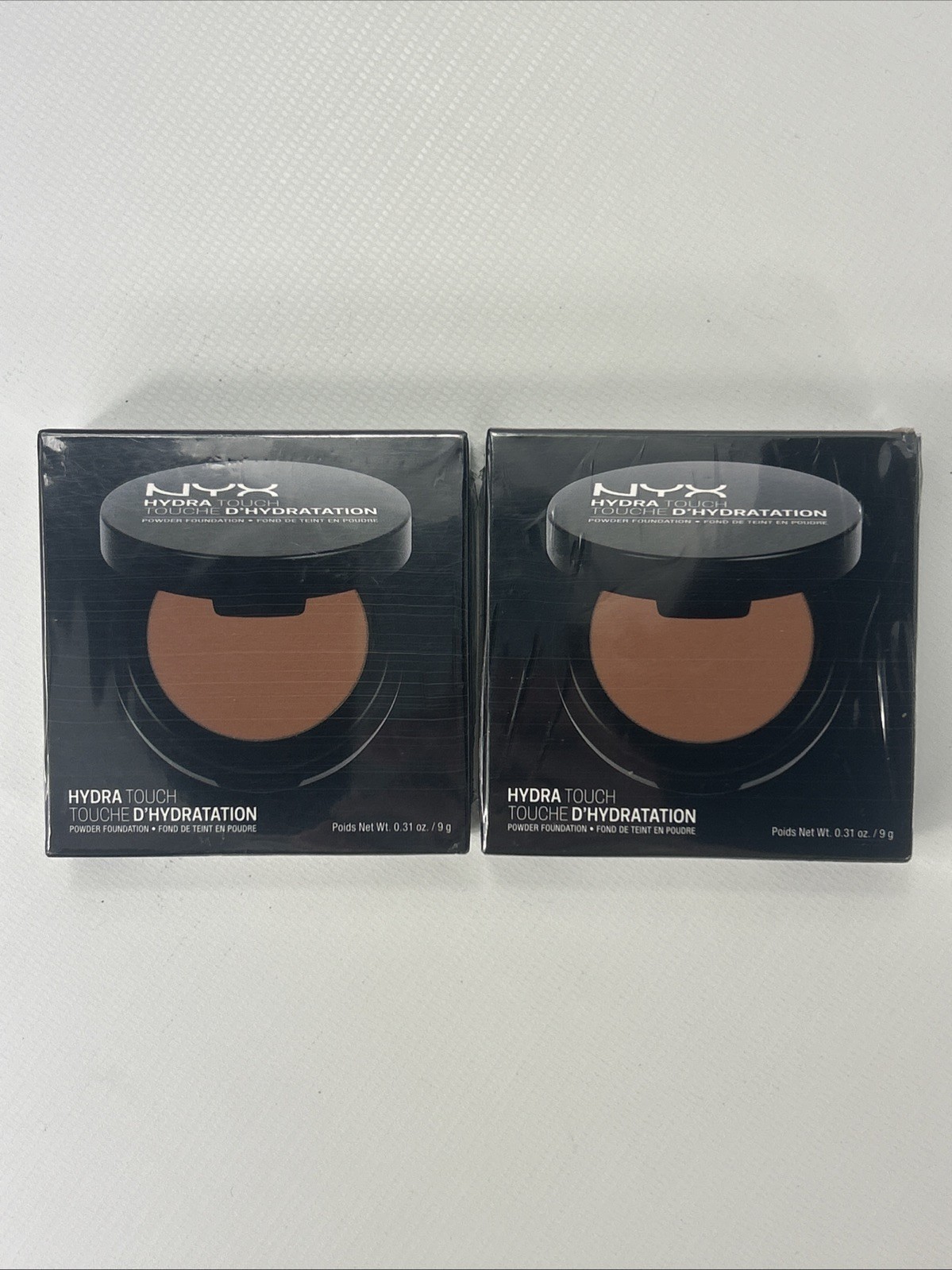 NYX Hydra Touch Foundation, Set of 2 Nutmeg HTPF 14, 2 Way Cake Powder, sealed