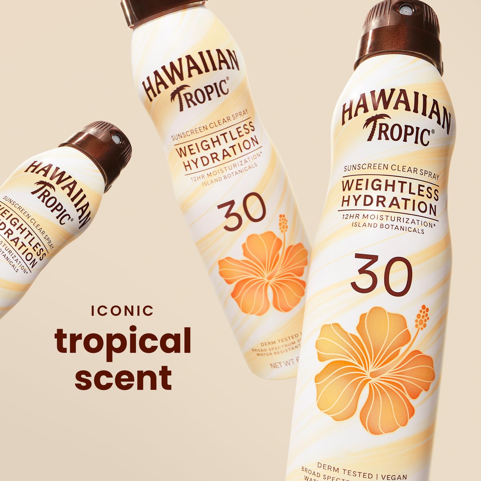 Hawaiian Tropic Weightless Hydration Clear Spray 6 Fl Oz (Pack of 2), Sun