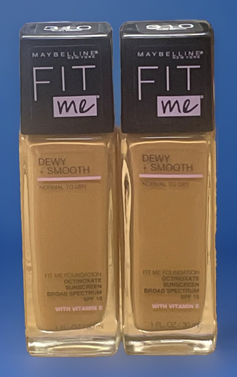 Maybelline Fit Me! Dewy Smooth Foundation 310 Sun Beige Lot Of 2 Bottles