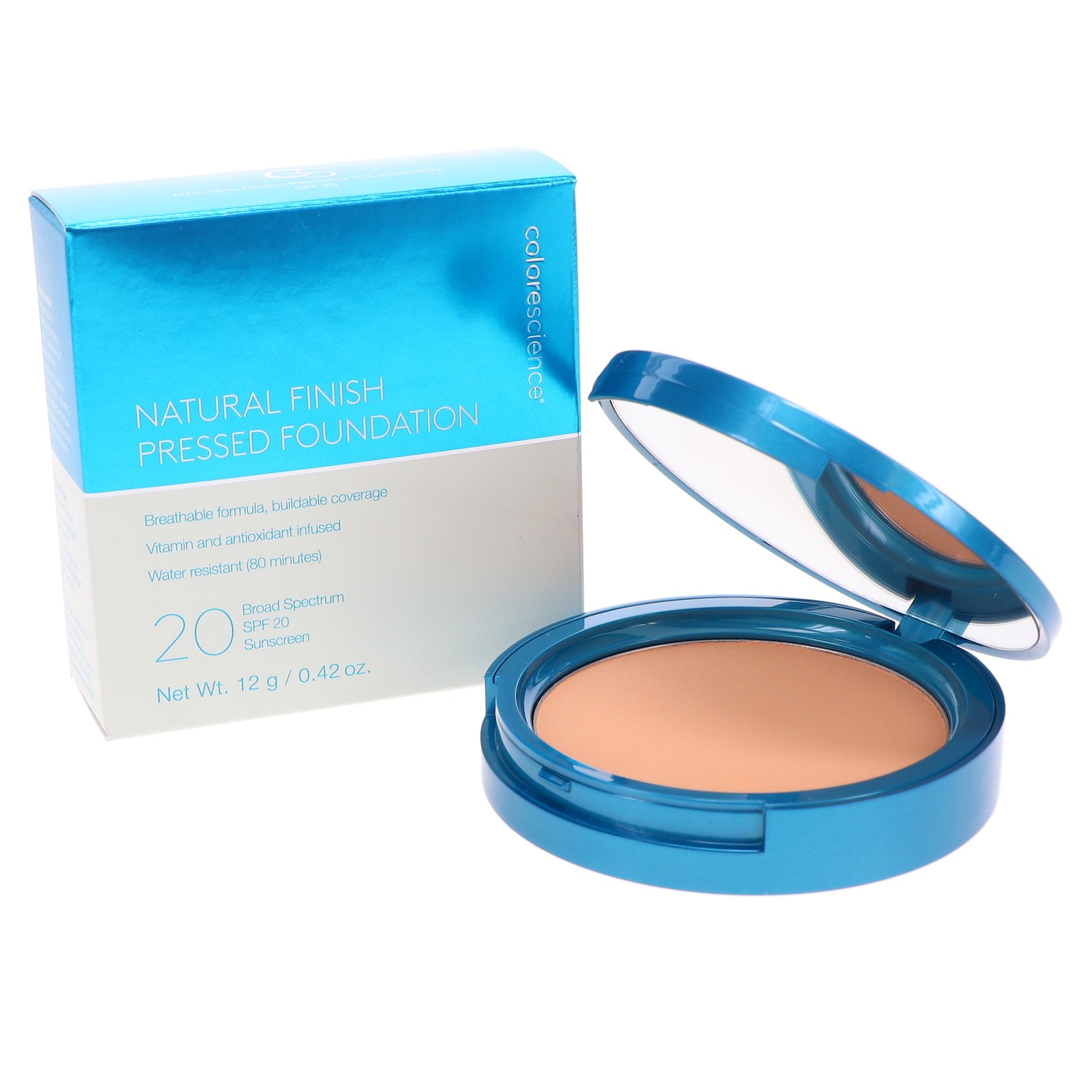 Colorescience Natural Finish Pressed Foundation SPF 20 Medium Sunlight 0.42 oz