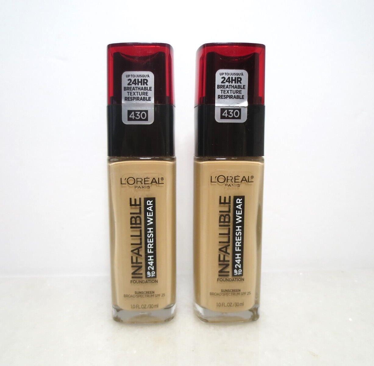 L’OREAL INFALLIBLE 24H FRESH WEAR SHADE 430 IVORY BUFF 1 OZ (LOT OF 3)