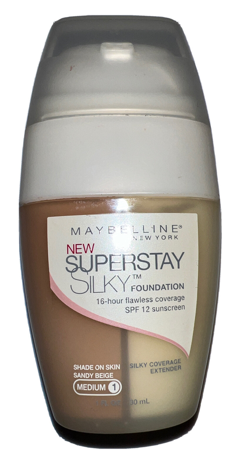 MAYBELLINE SUPERSTAY SILKY FOUNDATION Sandy Beige (Medium 1) New/Sealed