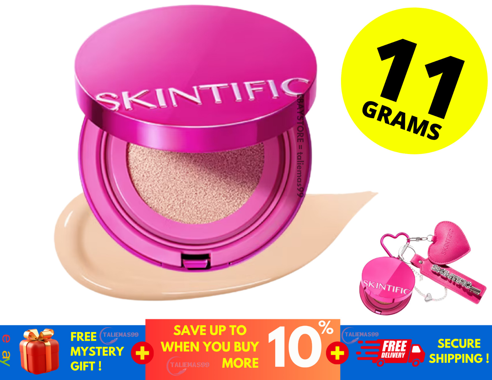 SKINTIFIC Cover Glow Perfect Pink Cushion 11g Long Radiant Finish 00 Porcelain
