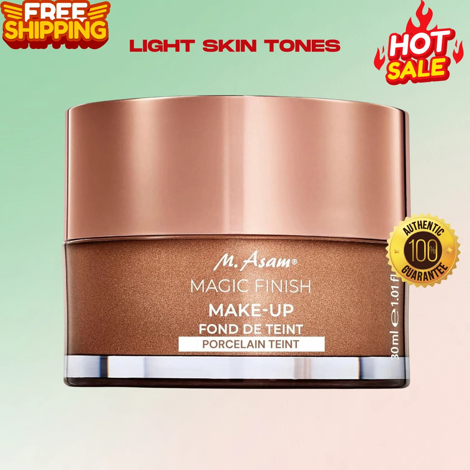Magic Finish Porcelain Teint Make-Up Mousse – 4in1 Fair Skin Tones, 1.01 Fl Oz