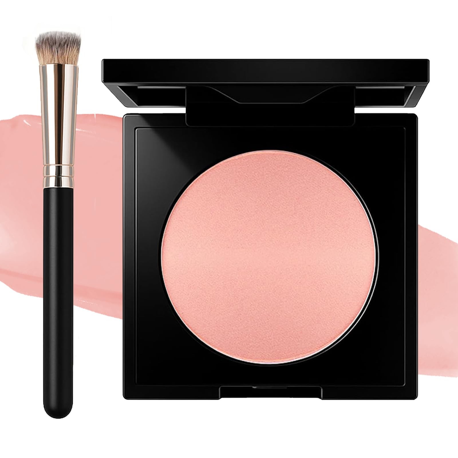 Under Eye Brightener, Pink Under Eye Brightener Concealer with Brush for Conv…