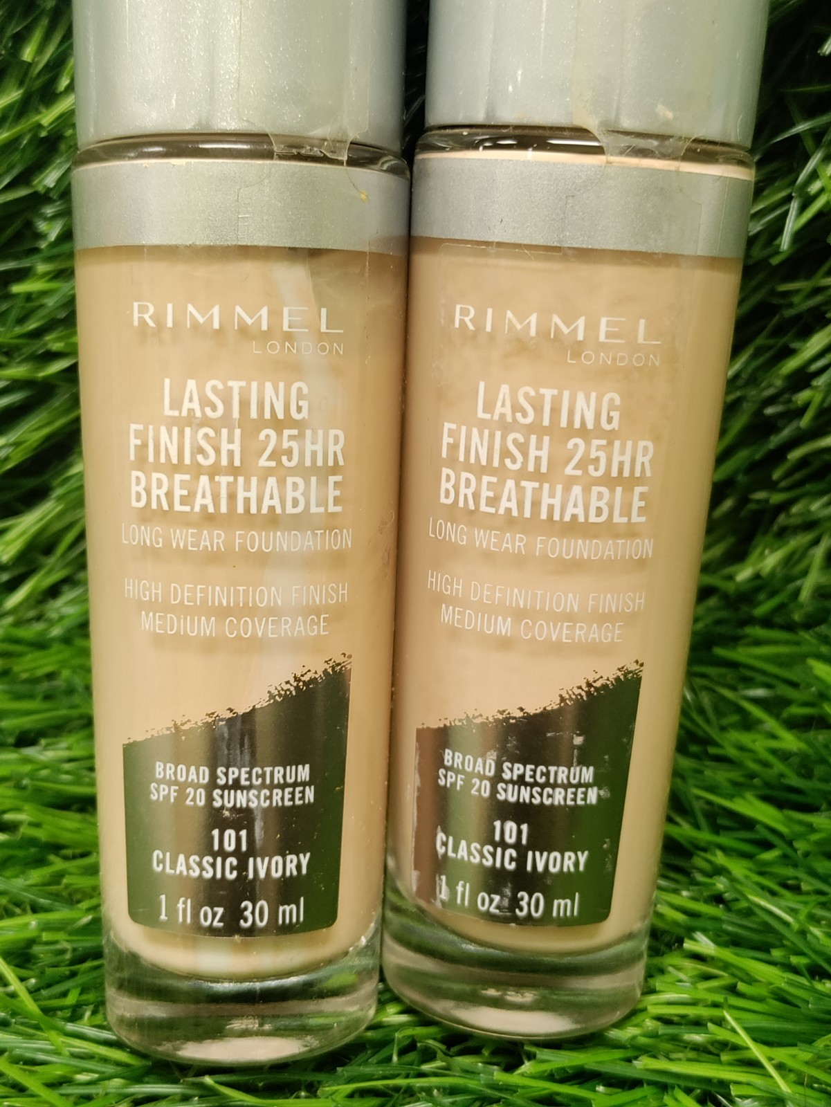 2 Rimmel Lasting Finish Breathable Foundation, 101 Classic Ivory, 1 Fl oz