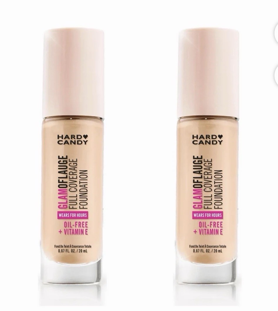 LOT 2 IVORY #1500 Free EYELINER Hard Candy Glamoflauge Full Coverage Foundation