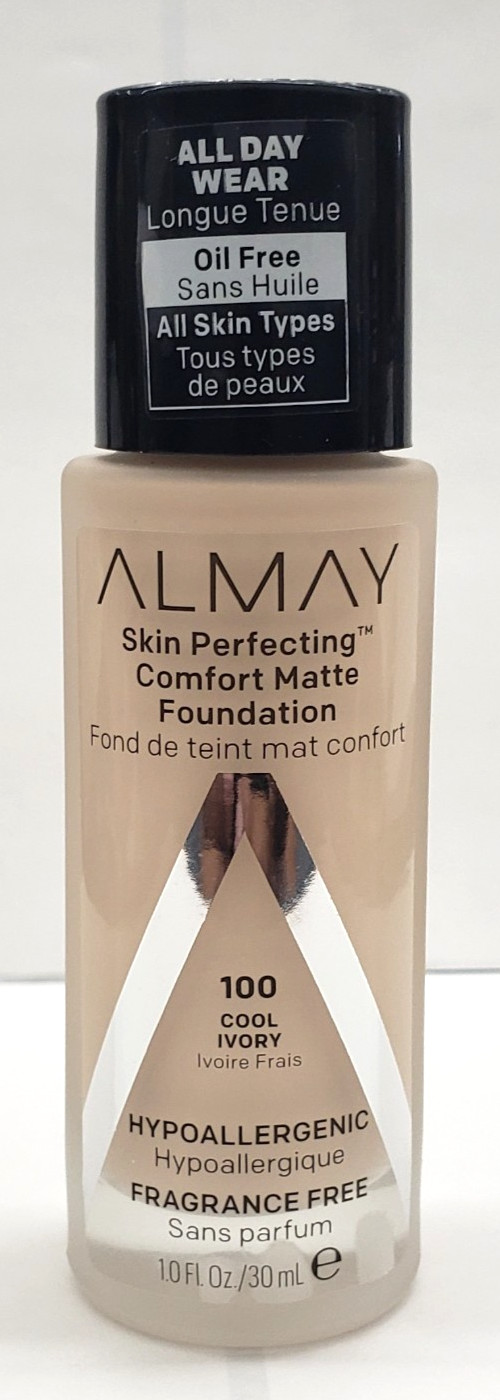 NEW Almay Skin Perfecting Comfort Matte Makeup -100 COOL IVORY