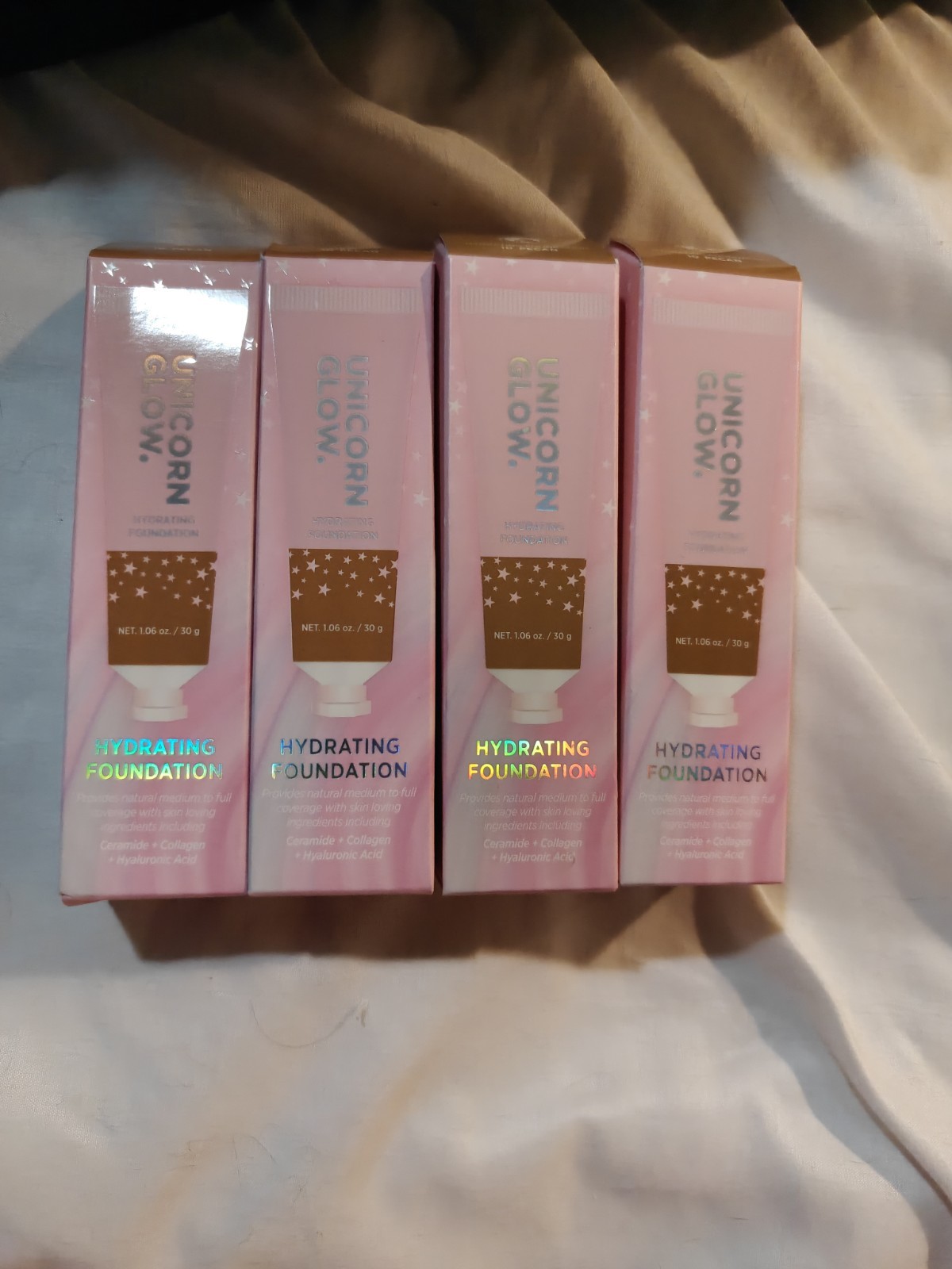 FG2- Unicorn Glow Hydrating Foundation In Shade 10 Pecan Lot of 4