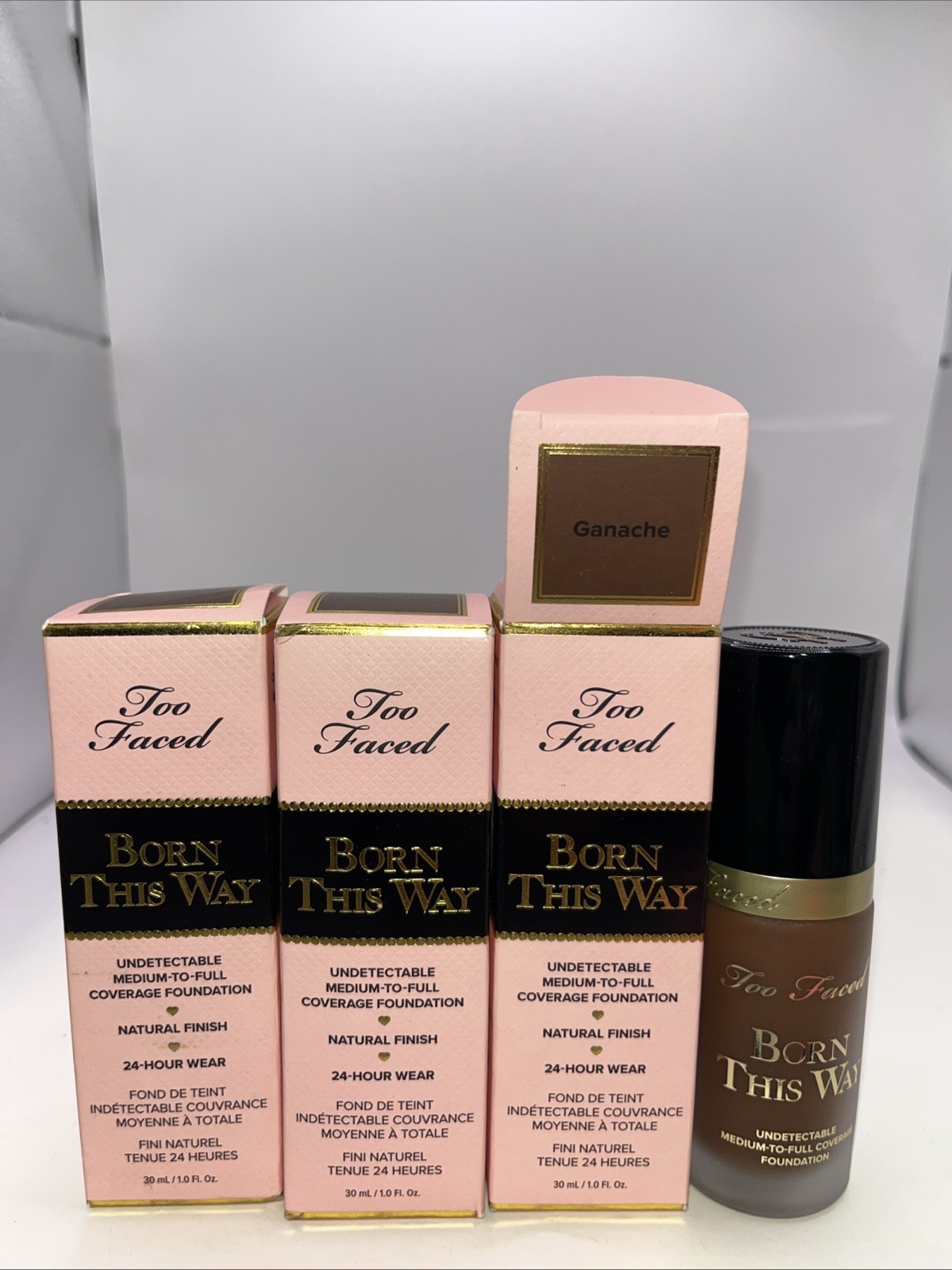 3X Too faced Coverage Foundation Natural Finish 24hourwear GANACHE