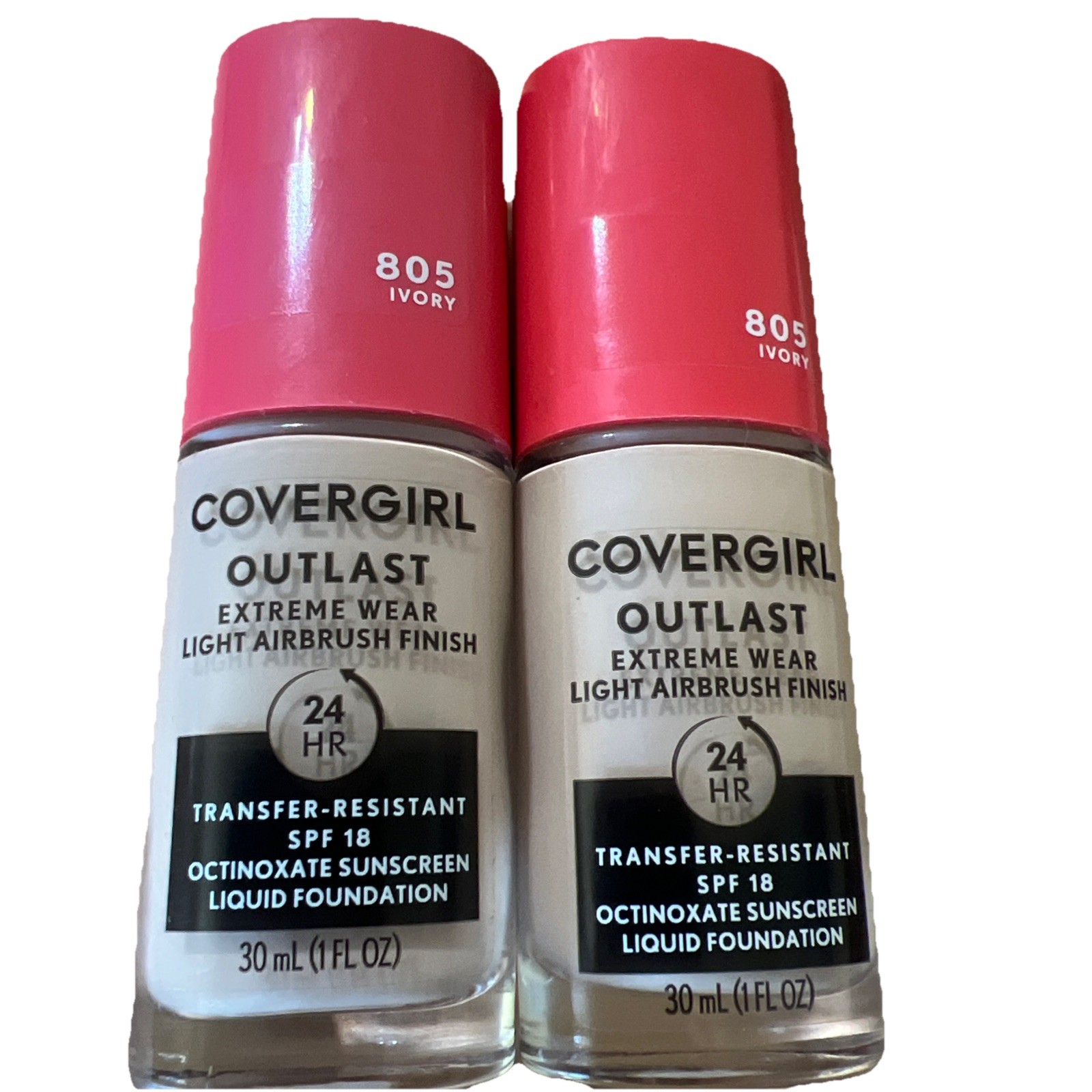 COVERGIRL Outlast Extreme Wear 3 In 1 Foundation 805 IVORY, Lot Of 2 Sealed