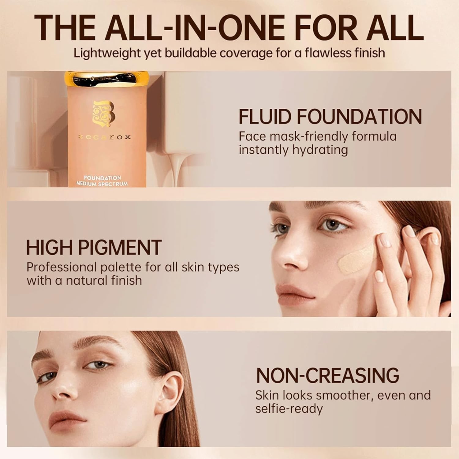 Hydrating Medium Coverage Foundation with SPF 50+ – 4 in 1 Beauty Essential