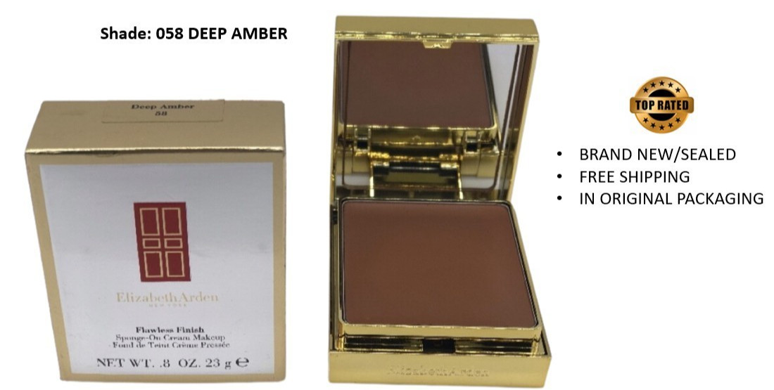 Elizabeth Arden Flawless Finish Sponge-On Cream Makeup Deep Amber 58 BNIB!