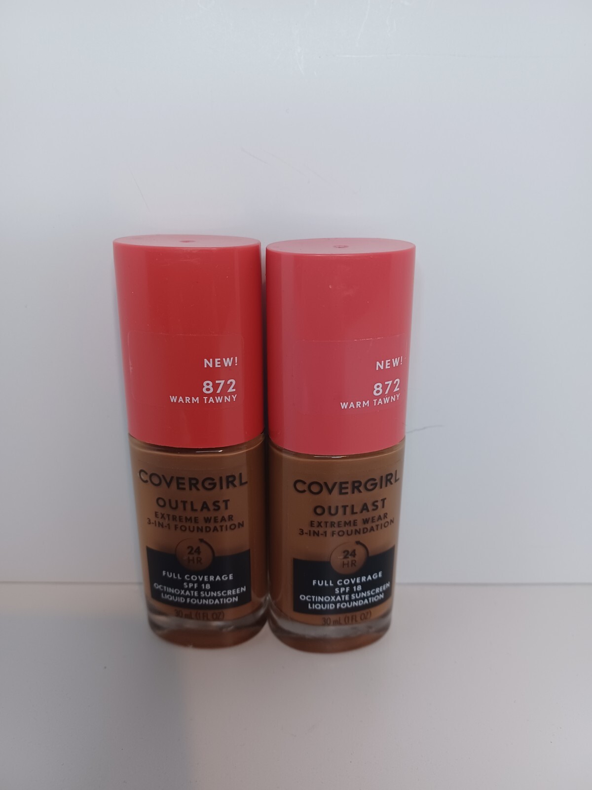 COVERGIRL Outlast Extreme Wear 3-in-1 Foundation 872 Warm Tawny 1oz Ea 2 pcs