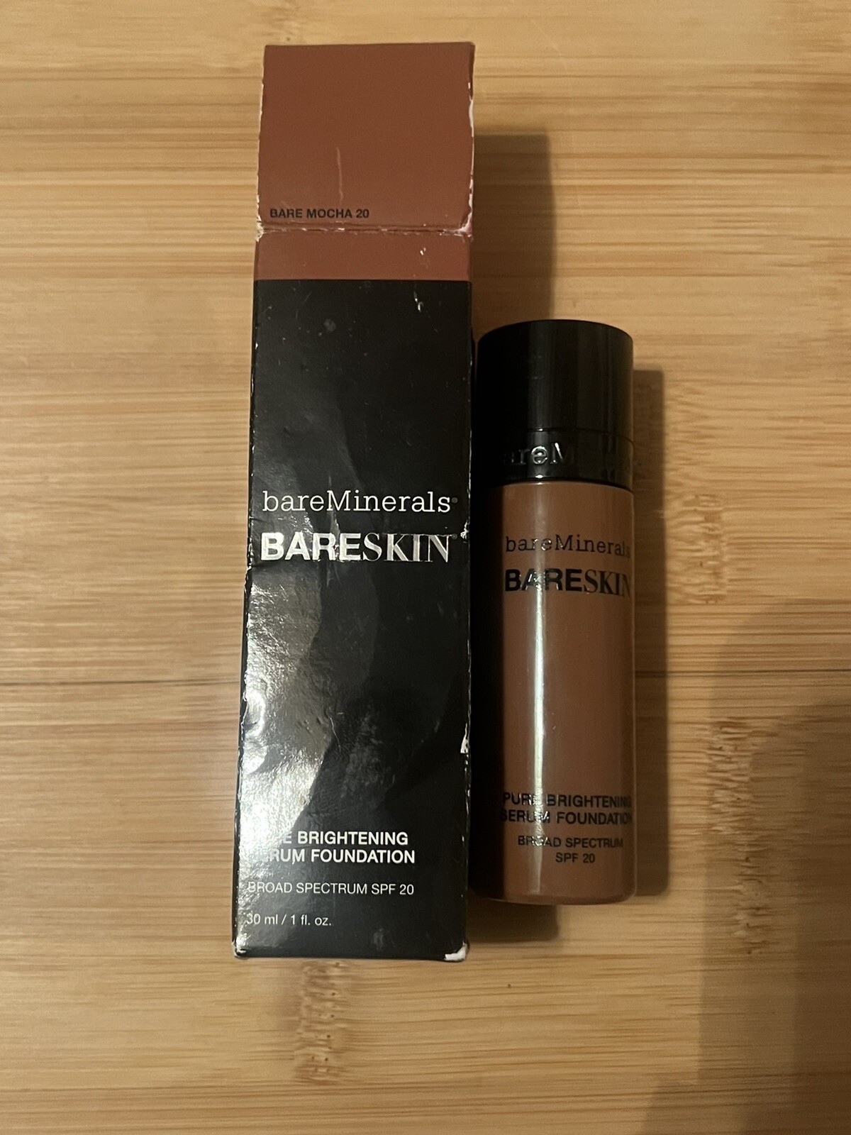 BAREMINERALS Brightening Serum Foundation BARESKIN in Bare Mocha 20 BNIB !