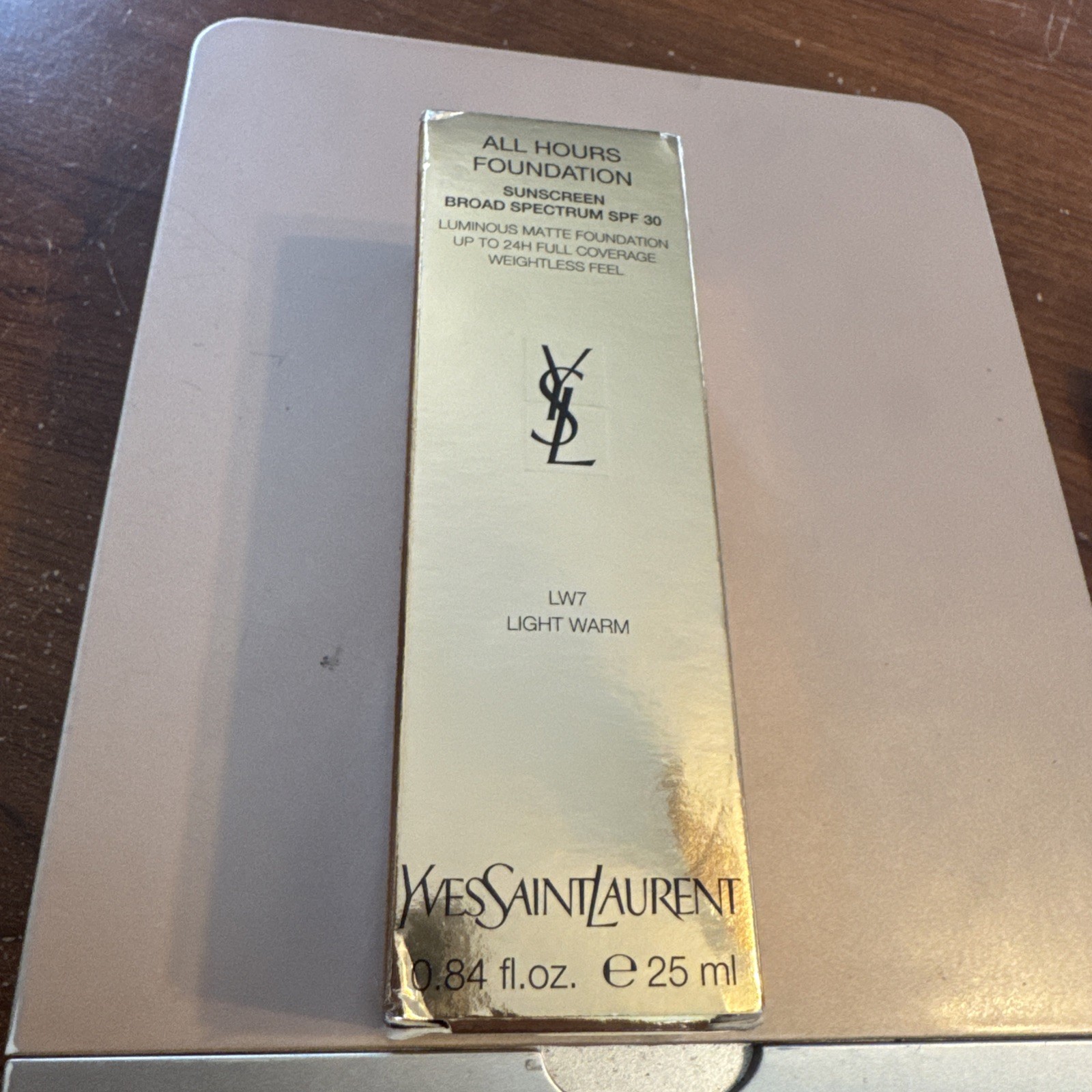 YSL Yves Saint Laurent All Hours Foundation LW7 SPF 30- 0.84oz New In Box