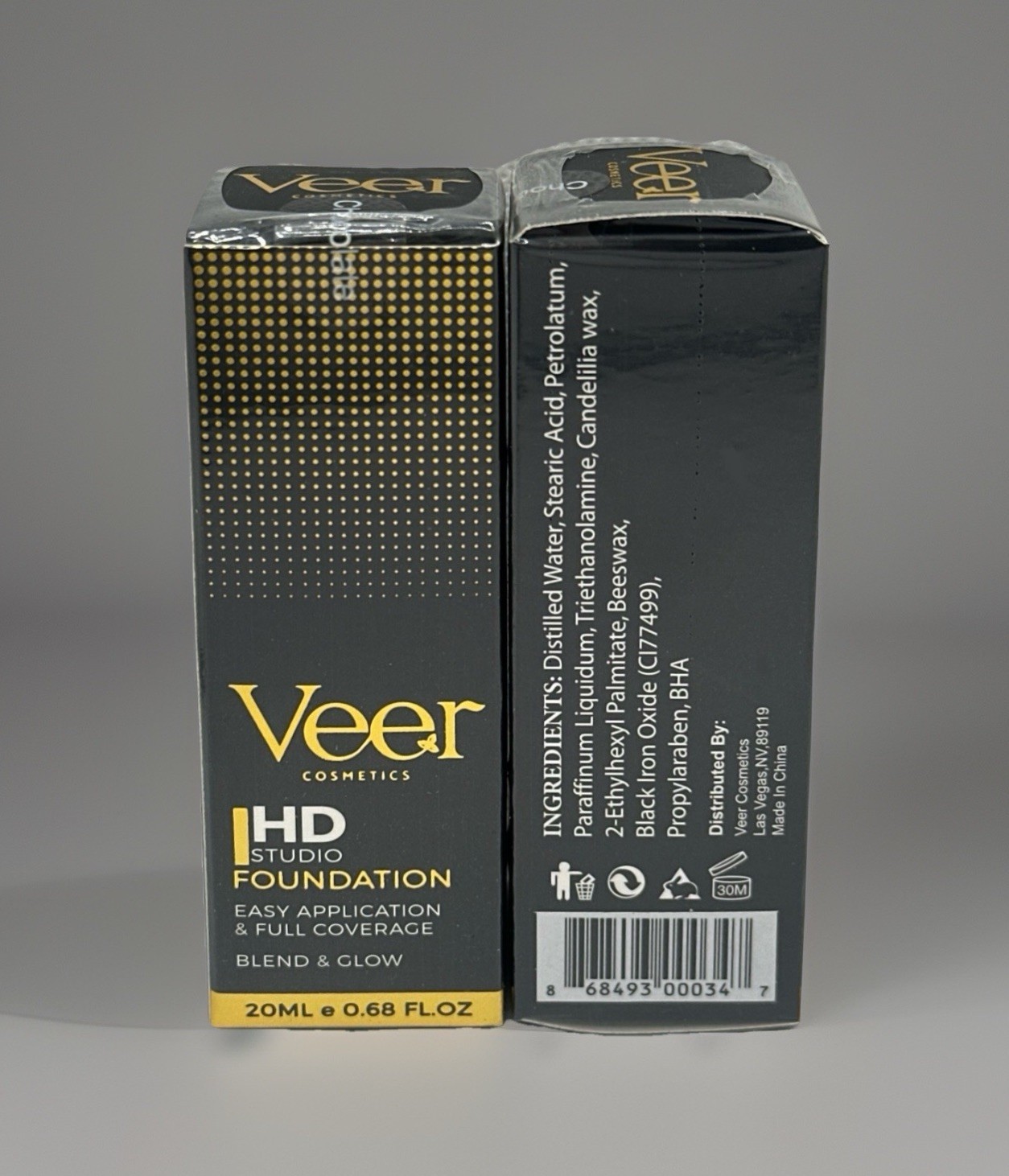 Veer Cosmetics Liquid HD Studio Foundation Natural 0.68 fl oz Chocolate