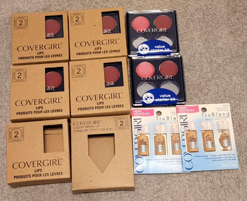COVERGIRL, Lips 2, Starter Kits Makeup (5 boxes, 2 per box) + True Blend – NIB!