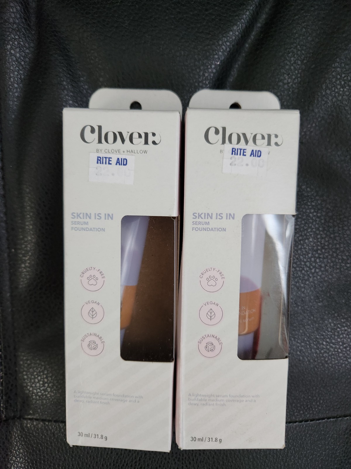 Clover Skin Is In Serum Foundation Shade 8 lot of 2 Vegan 30 ml