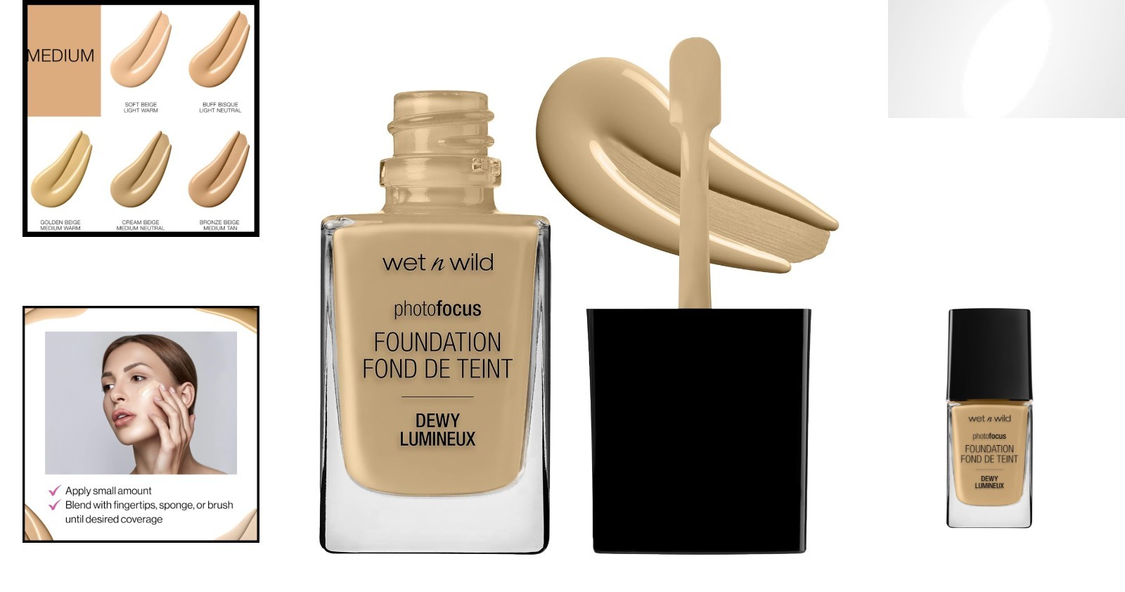 Skin-Perfecting Dewy Foundation – Medium Coverage, Cream Beige, 0.29 Ounces