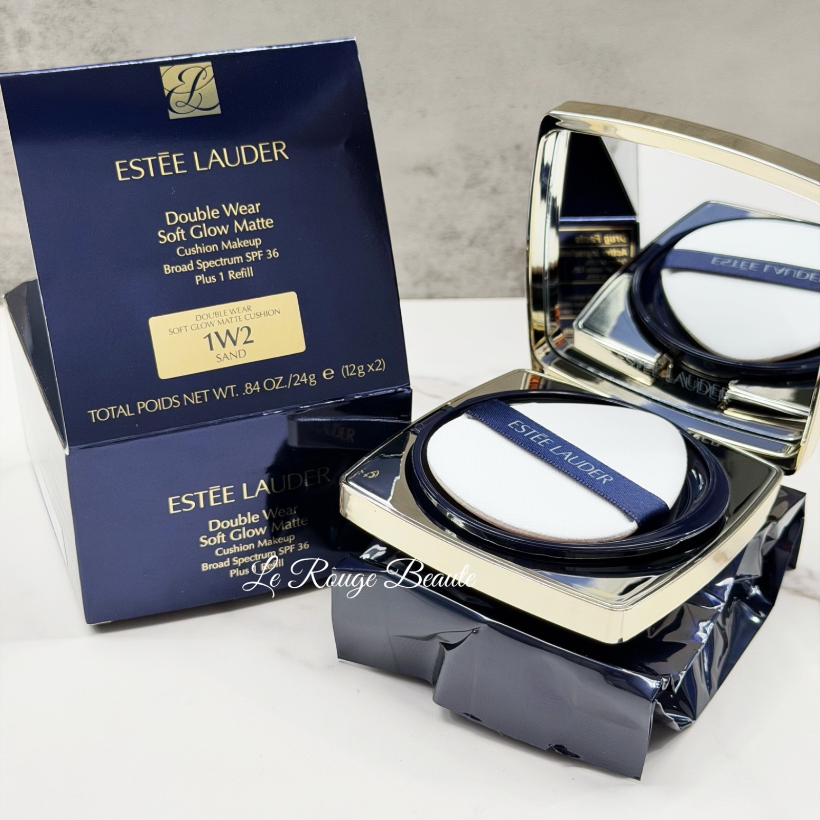 Estee Lauder Double Wear Soft Glow Matte Cushion Foundation + Refill – 1w2 Sand