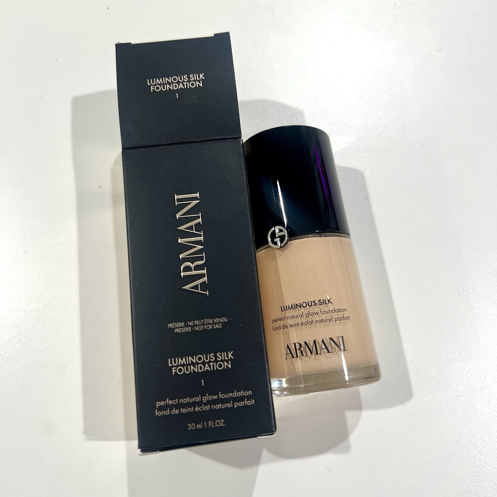 Armani Luminous Silk Foundation Shade #1, 1 oz./30 ml., NEW FORMULATION – NIB