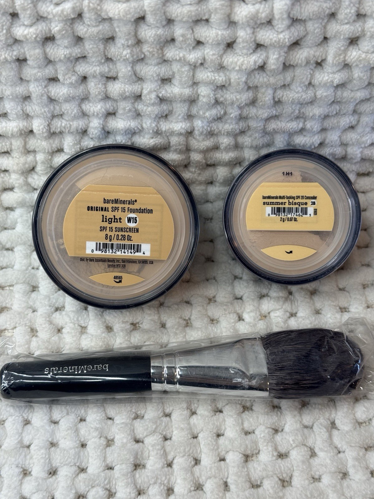Vintage BareMinerals Foundation Light W15 Summer Bisque Concealer & Brush