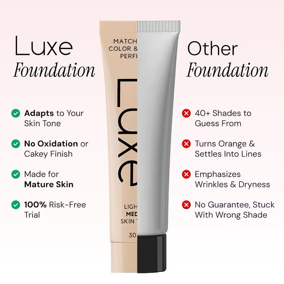 Luxe Color Changing Foundation – Instantly Adapt to Your Skin Tone – Medium 30ml