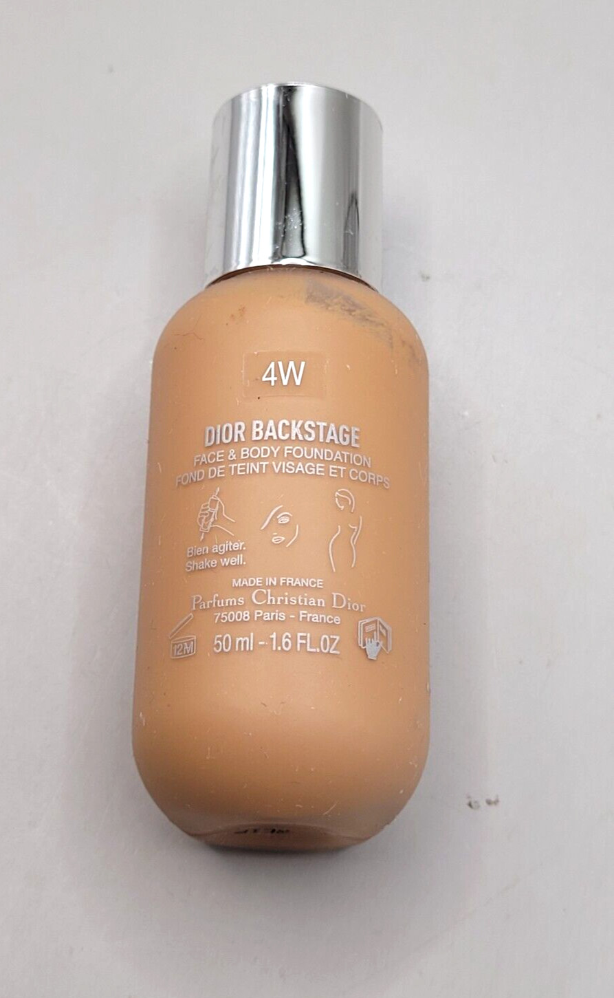 DIOR BACKSTAGE FACE & BODY FOUNDATION 4W-WARM 1.6OZ/50ML NWOB