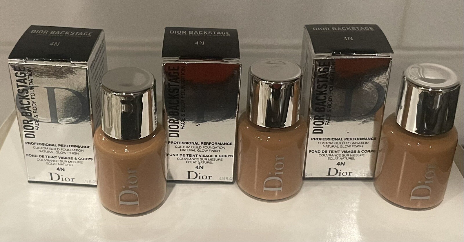 3 Dior BackStage 5ml Face & Body Foundation Mini 0.16 oz Color 4N Neutral