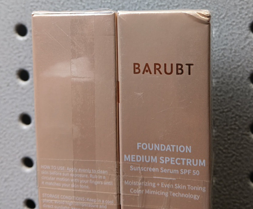 2 x Barubt Foundation Medium Spectrum Sunscreen Serum SPF 50 1.4oz NEW (bn)