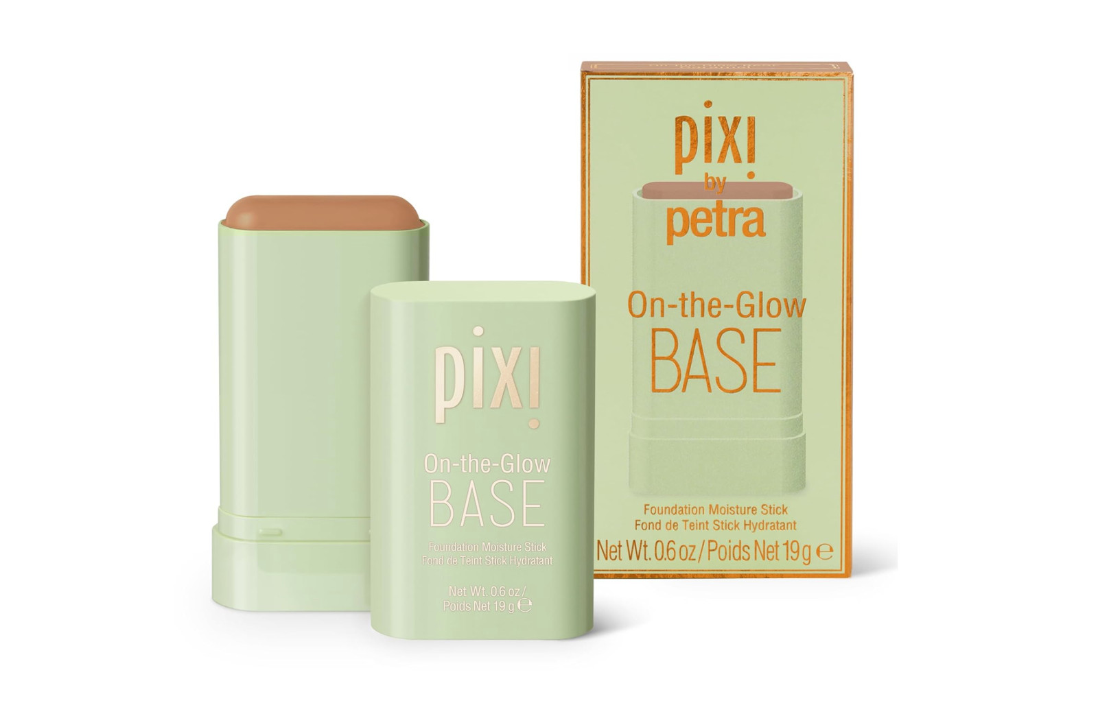 NIB Pixi By Petra On-The-Glow .6oz Tan or Caramel Base Foundation Moisture Stick
