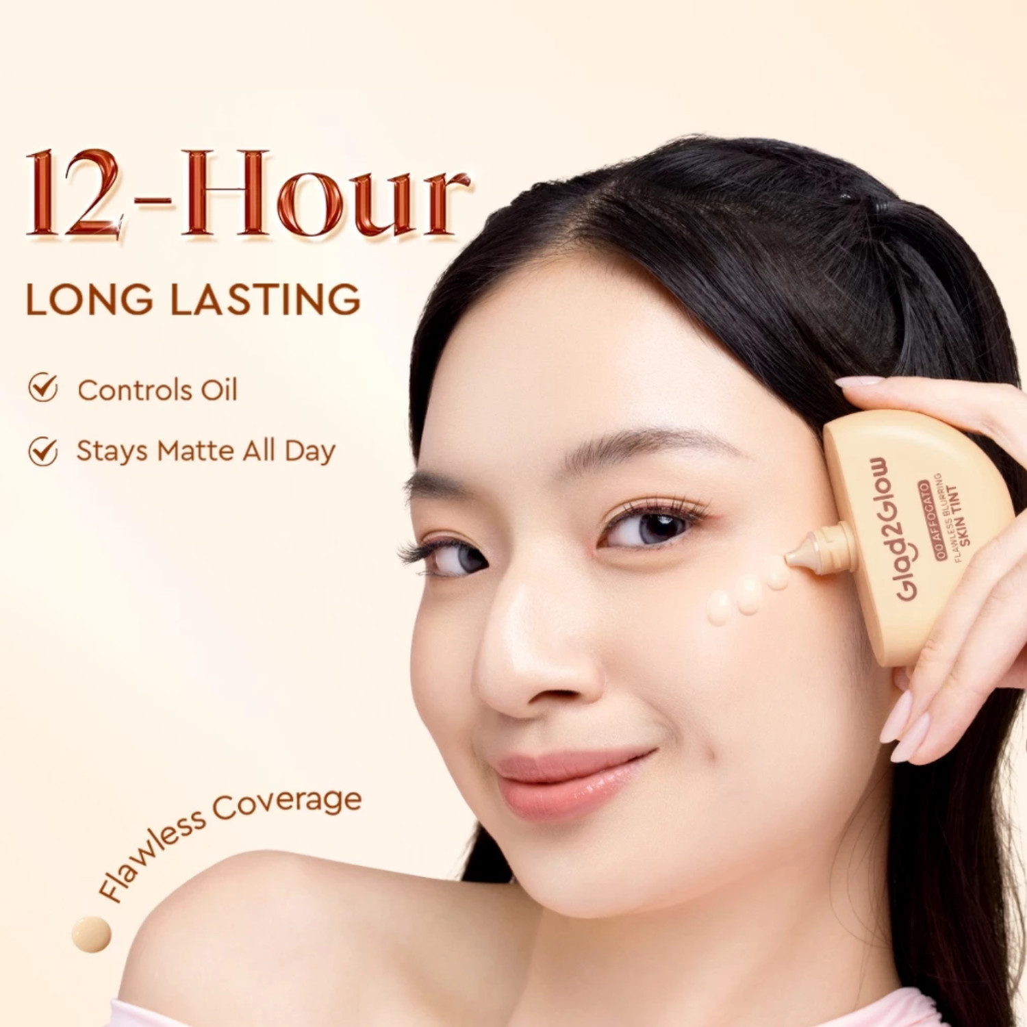 Glad2Glow Flawless Blurring Skin Tint Moisturizer Lightweight High Coverage