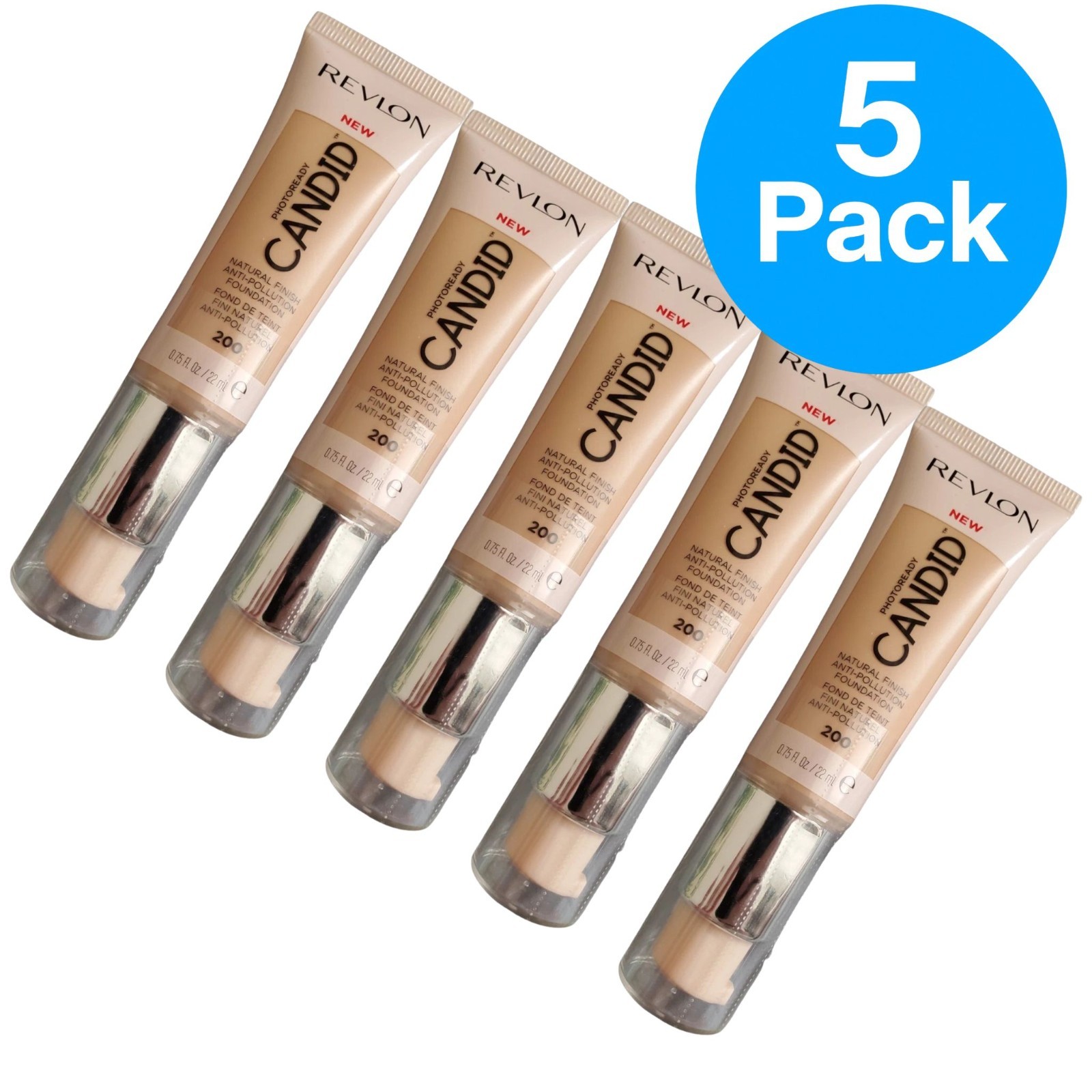 Revlon Photoready Candid Foundation 200 0.75 fl oz – 5 Pack – New