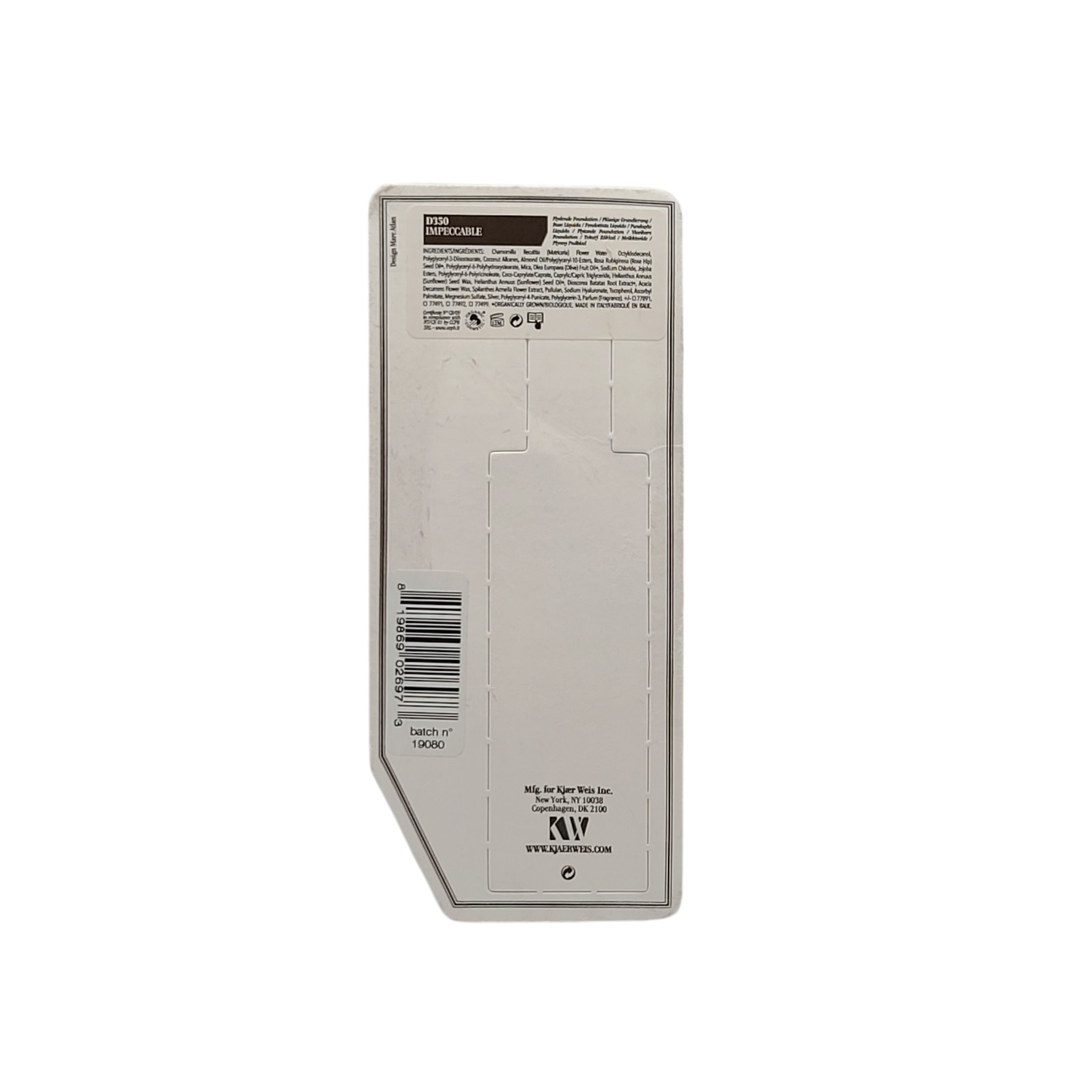 Kjaer Weis Invisible Touch Liquid Foundation D350 Impeccable 1 oz *New Sealed*
