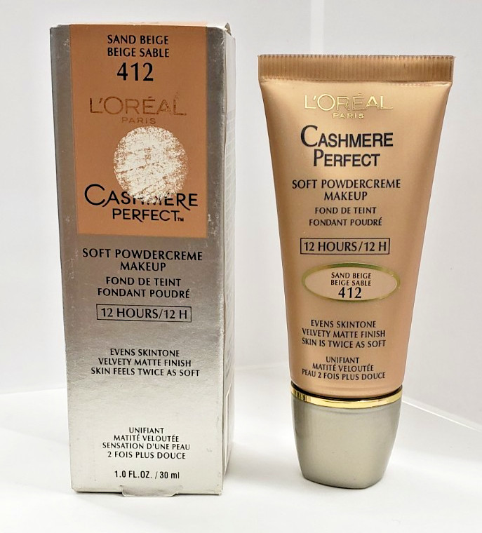 NEW L’Oréal Cashmere Perfect Soft PowderCreme foundation-412 SAND BEIGE