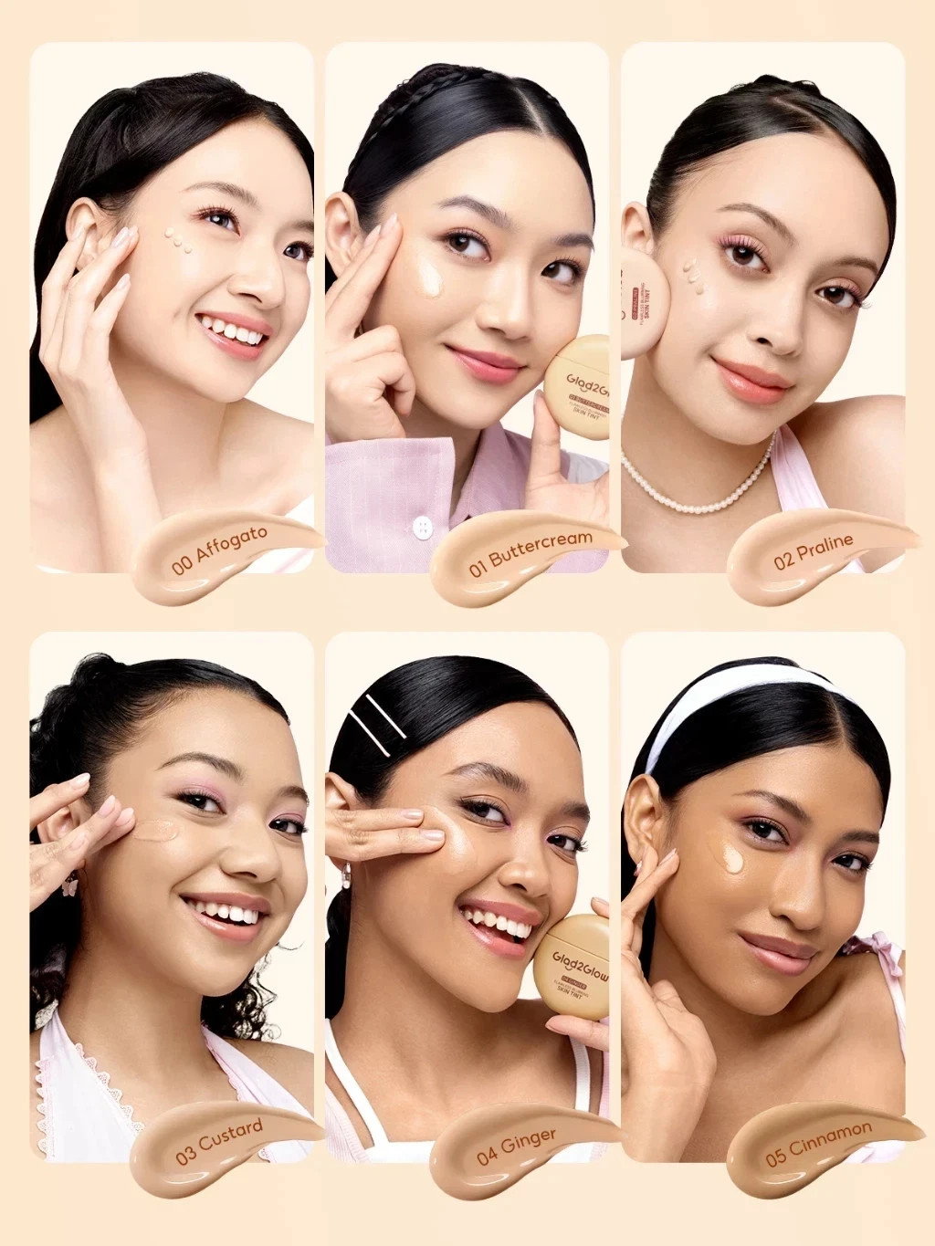 Glad2Glow Skin Tint High Coverage Lightweight Blurring Finish – 03 Custard (X 2)