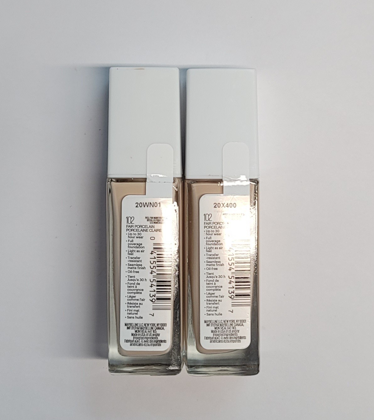 2 Maybelline SuperStay Active Wear Foundation 30HR # 102 Fair Porcelain