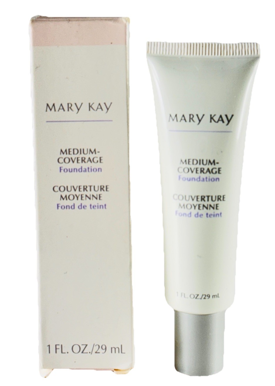 Mary Kay New Old Stock Medium Coverage Foundation Ivory 204 355300 Grey Cap