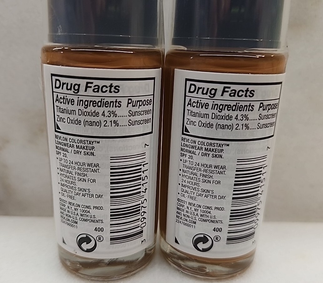 2- Revlon Colorstay 24Hrs SPF 20 W/Hyaluronic Acid #400 Caramel Normal/Dry Skin