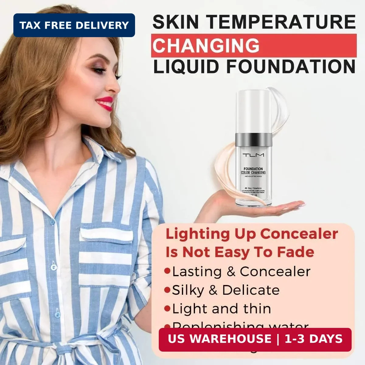 TLM Colour Changing Foundation, 2Pack Flawless Color Changing Foundation Makeup
