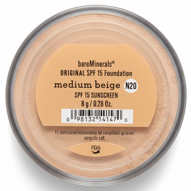 Medium Beige N20 BareMinerals Original SPF 15 Foundation Loose Mineral Powder