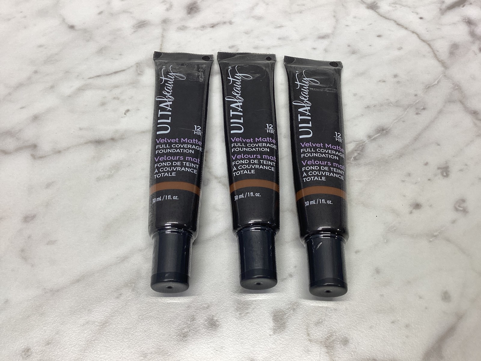 3x ULTA Beauty Velvet Matte Full Coverage Foundation Deep Neutral 30ml Each NEW