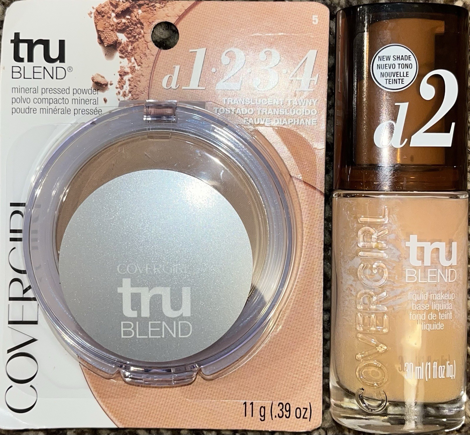 *2 NEW TRU BLEND* Covergirl Liquid D2/Pressed Powder TRANSLUCENT TAWNY, FAST SHP