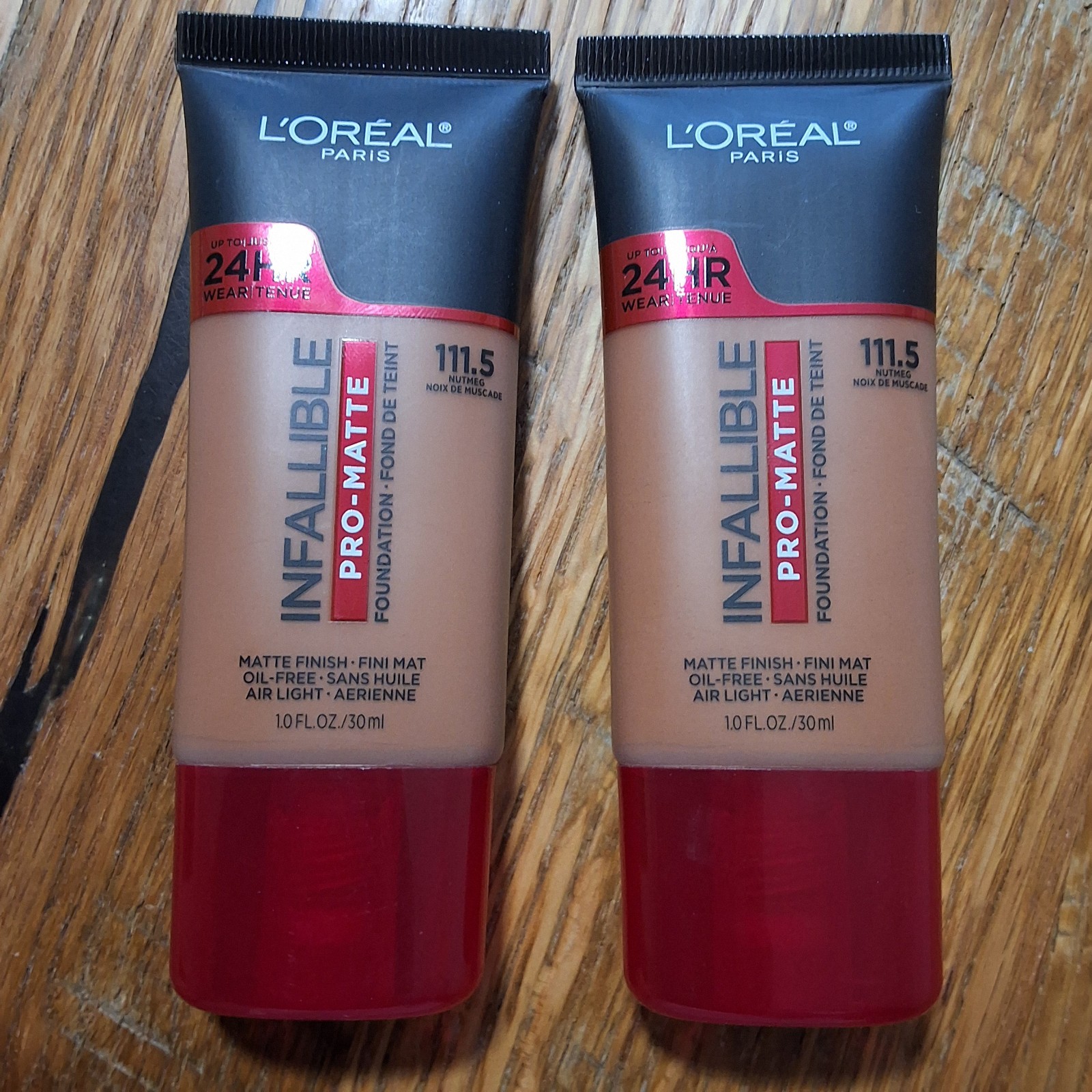 LOT OF 2 L’OREAL PARIS Infallable Pro-Matte Foundation #111.5 Nutmeg 1.0 oz NEW